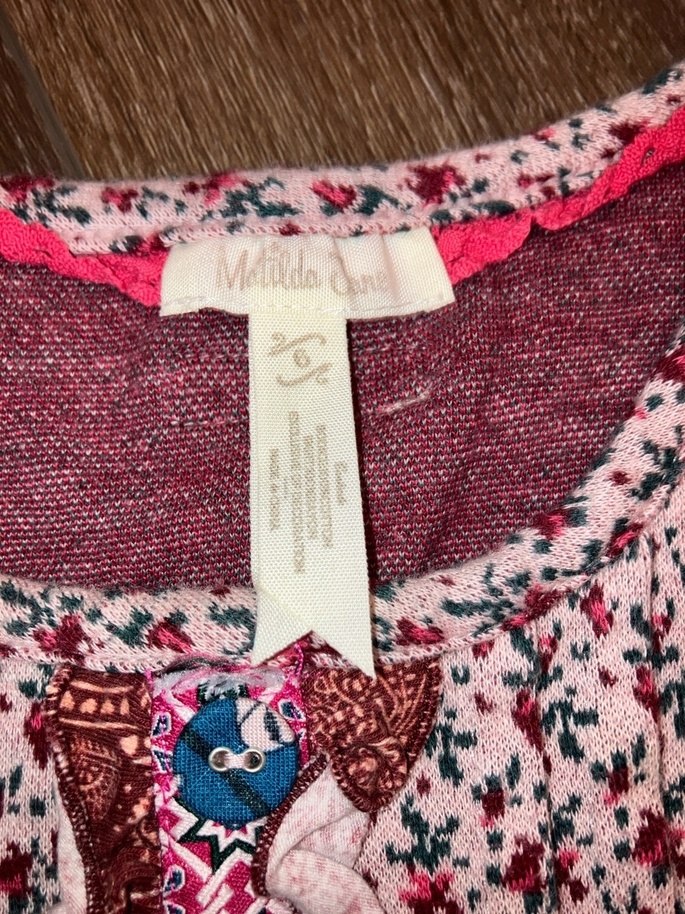 Matilda Jane Pink Purple Teal Floral Layered Top 6Y - Picture 10 of 10